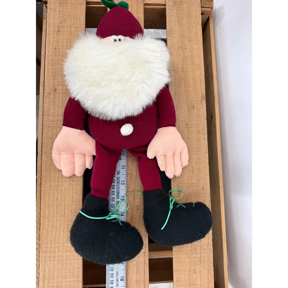 Vintage 1984 Hallmark Somebuddies Santa Elf Plush Burgundy Christmas Decor 17